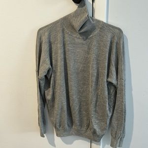 Grey cashmere turtleneck sweater